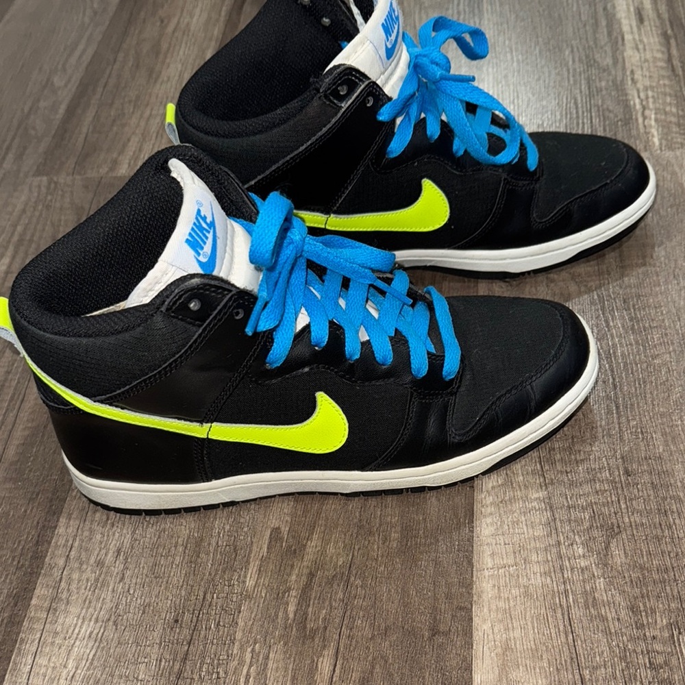 Nike Black and Blue High-Top Sneakers